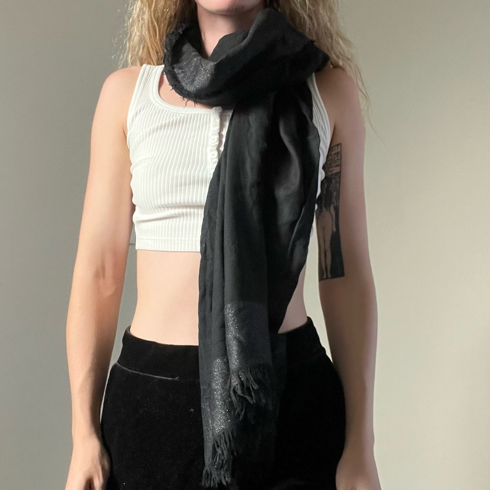 Marc Jacobs for Target Black Scarf w Black Shimmer Border
